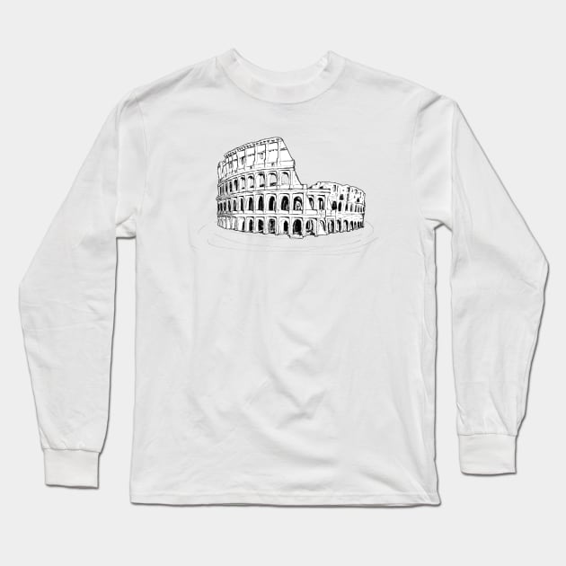 Hand drawn Colosseum Long Sleeve T-Shirt by jitkaegressy